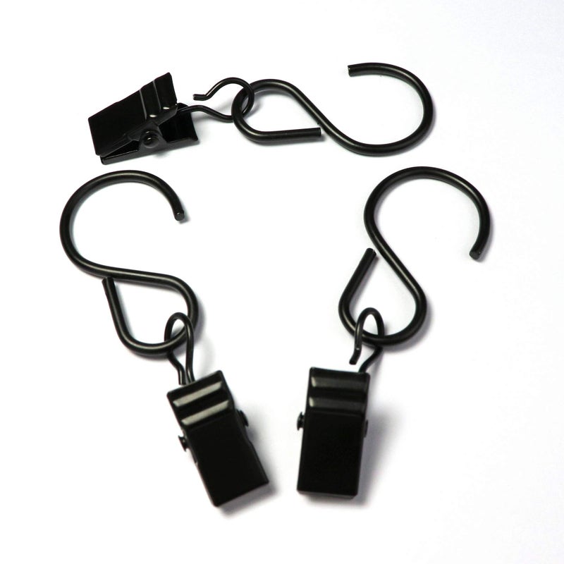 Millennial Essentials Curtain Clips with Hook for Curtain, Photos, Home Decoration, Arts and Craft Display, Party String Light, Outdoor Wire Holder, Black 25 Pack - Image 5